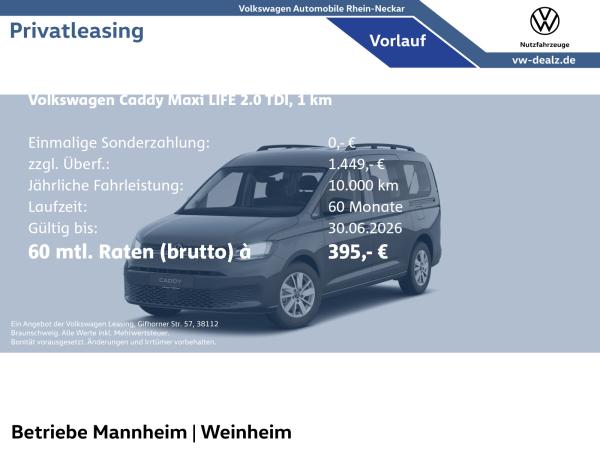 Volkswagen Caddy Maxi Life 7-Sitzer 2.0 TDI Klima AHK DAB