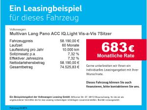 Volkswagen Multivan Lang Pano ACC IQ.Light Vis-a-Vis 7Sitzer
