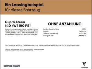 Cupra Ateca TSI DSG AHK NAVI SITZHEIZUNG EINPARKHILFE LED