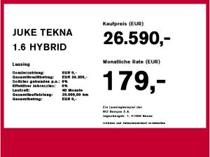 Nissan Juke JUKE TEKNA 1.6 HYBRID 4AMT ACC+LED+Navi+SHZ+360