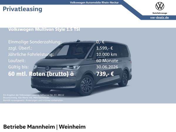 Volkswagen Multivan Style 1.5 eHybrid 4MOTION DSG AHK Navi