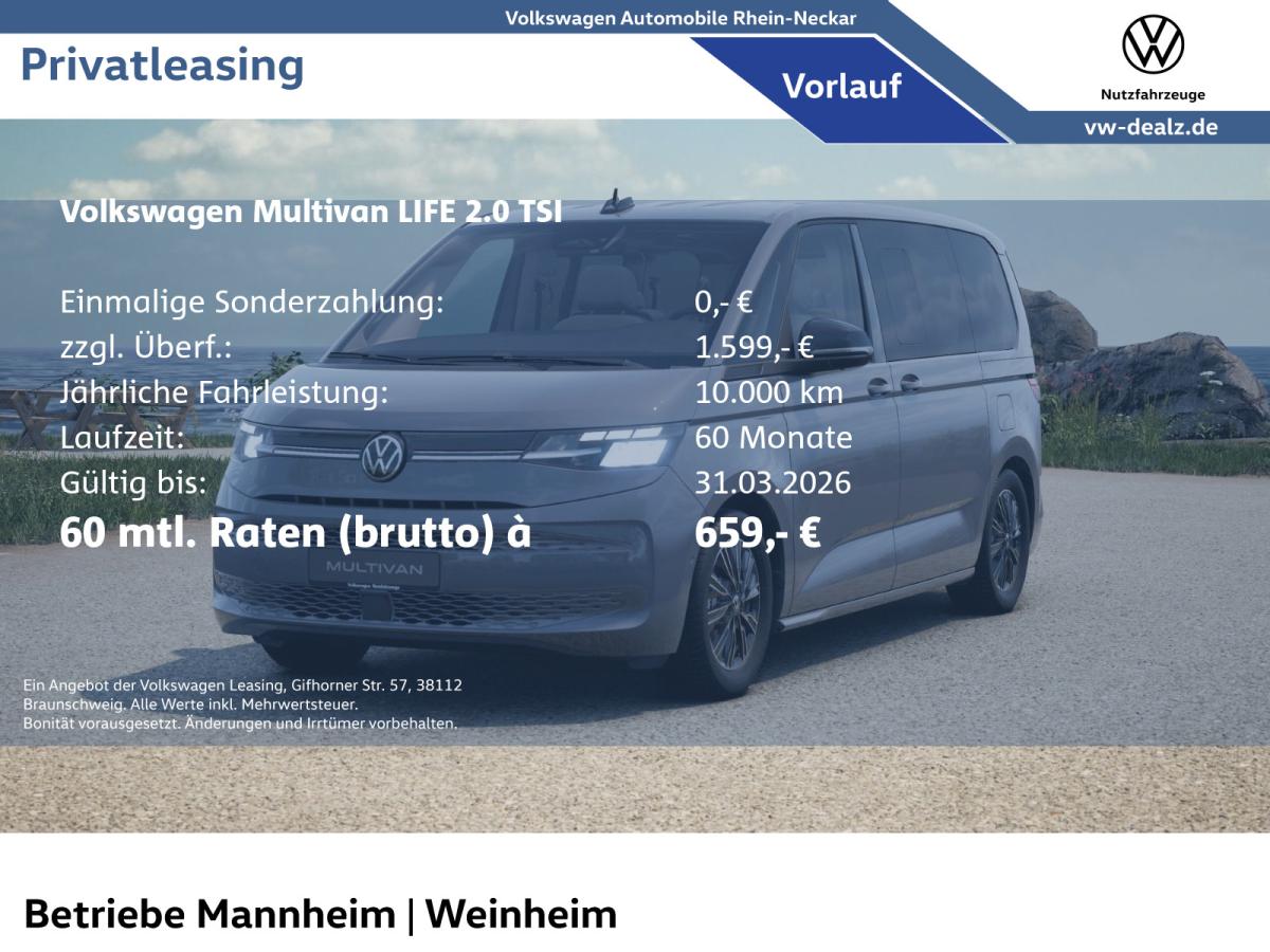 Volkswagen Multivan Life 2.0 TSI DSG Klima AHK Allwetter