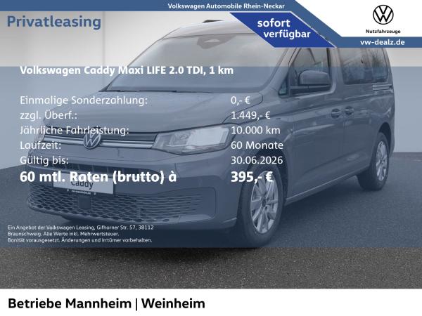 Volkswagen Caddy Maxi Life 7-Sitzer 2.0 TDI Klima AHK DAB