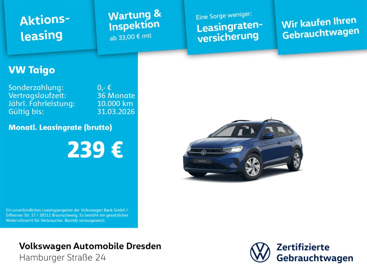 Volkswagen Taigo Life 1.0 TSI LED APP KAMERA TRAVEL