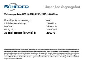 Volkswagen Polo 1,0 MPI Life, APP, Sitzh., Kamera, EPH, Klima