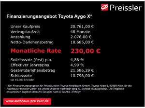 Toyota Aygo X Hybrid Pure Apple CarPlay Android Auto Musikstreaming DAB Spurhalteass. Fernlichtass.