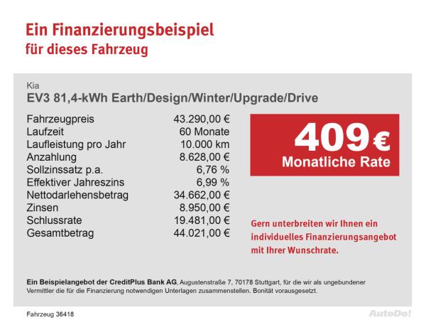 Kia EV3 81,4-kWh Earth/Design/Winter/Upgrade/Drive LED