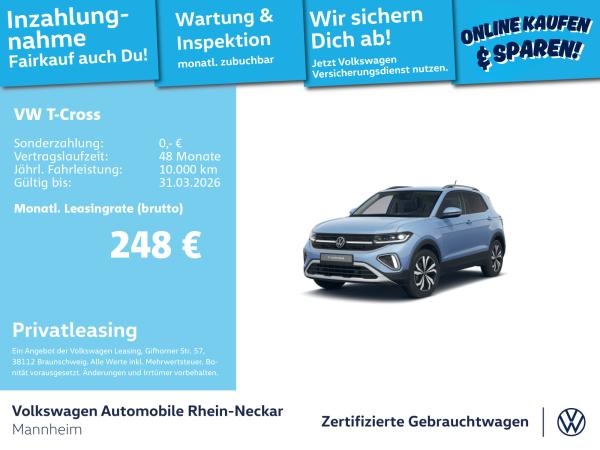 Volkswagen T-Cross 1.0 TSI Style DSG GAR 2029 Navi Kamera LED uvm