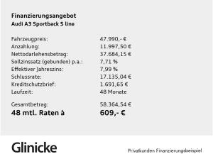 Audi A3 Sportback S line TFSI e LED AHK Carplay Navi
