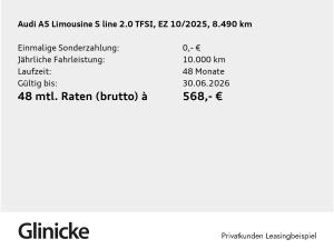 Audi A5 Limousine 2.0 TFSI S line AHK Pano LED LM 20" Navi RFK ACC