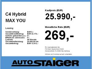Citroën C4 Hybrid MAX **SONDERANGEBOT**