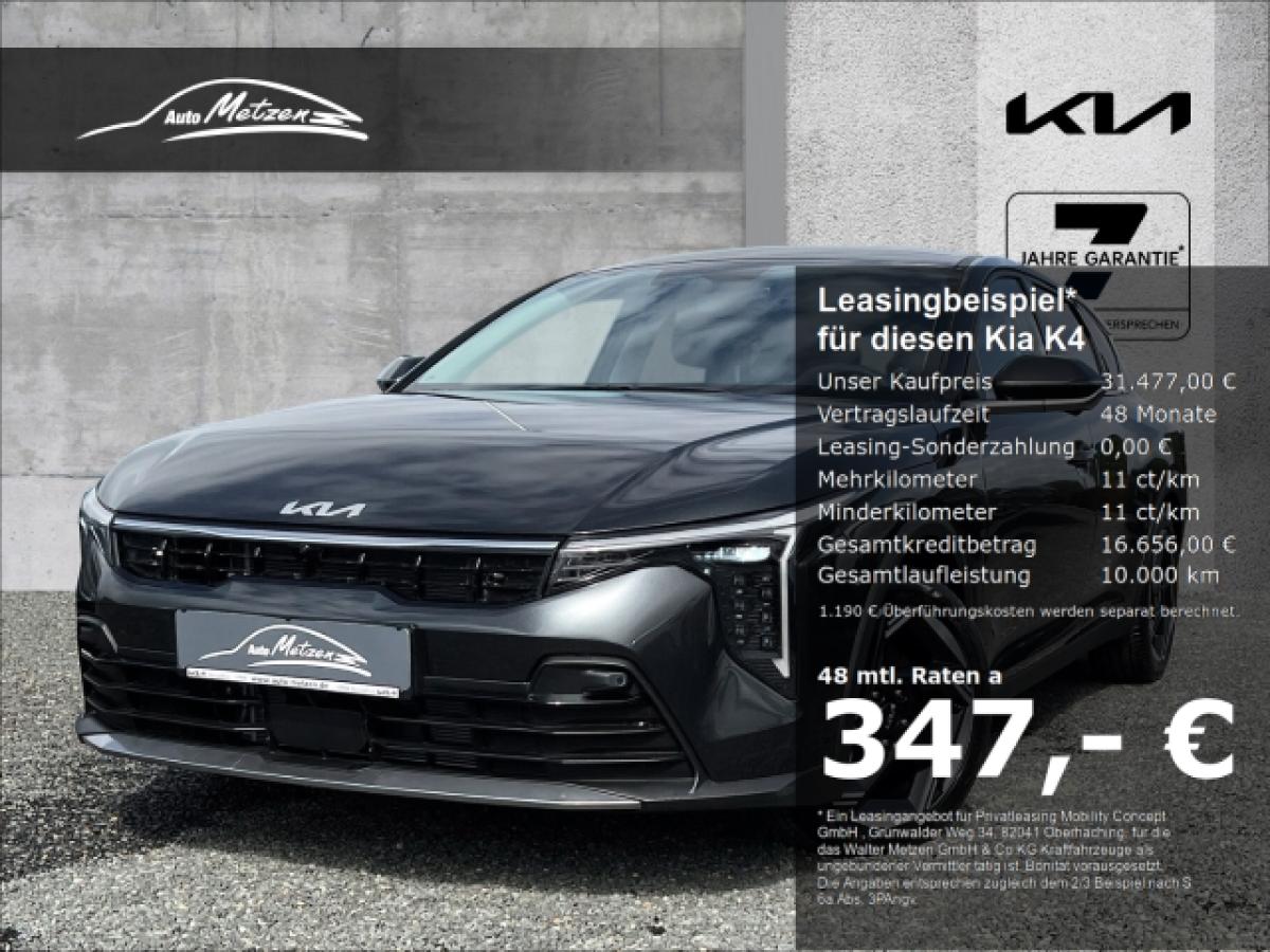 Kia K4 1.6 T-GDI 150 DCT Spirit Navi Leder Digitales Cockpit LED ACC Apple CarPlay Android Auto