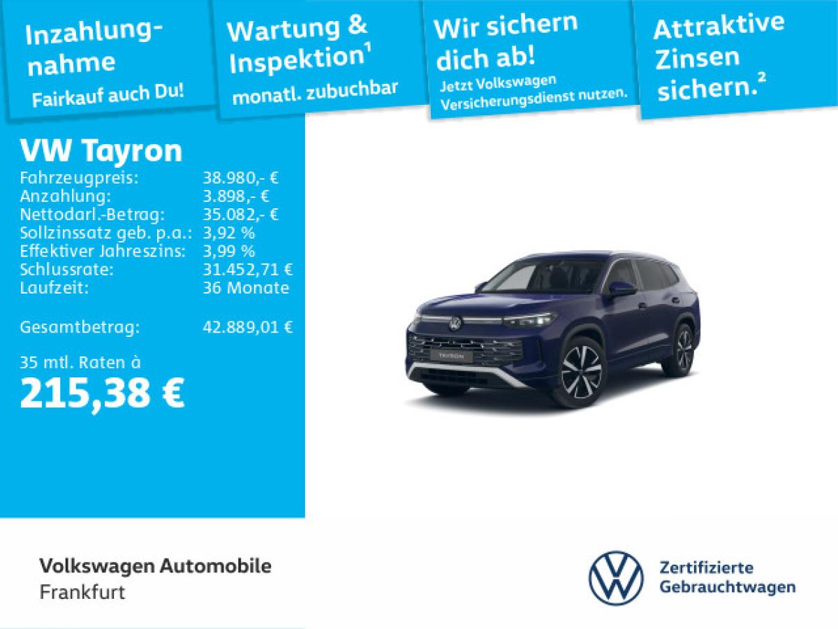 Volkswagen Tayron 1.5 eTSI DSG Elegance Navi AHK LED-Plus-Scheinwerfer ACC AHK