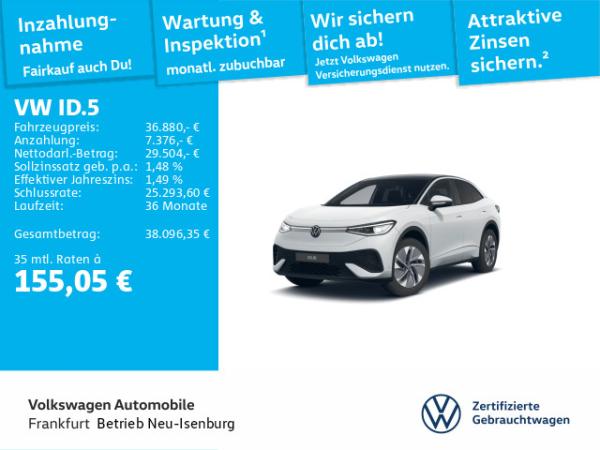 Volkswagen ID.5 Pro (77kWh) mit Entertainment-Paket Navi IQ.LIGHT - LED-Matrix-Scheinwerfer Sprachbedienung