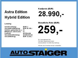 Opel Astra Edition Hybrid