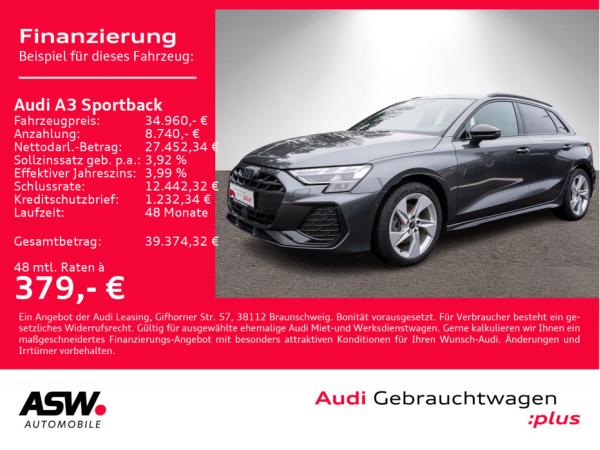 Audi A3 Sportback S line 30TFSI NAVI LED AHK RFK ACC// sofort verfügbar!!