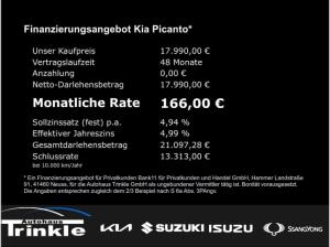 Kia Picanto 1.0 VISION AMT *SOFORT* Navi DAB SHZ Notbremsass. Temp Tel.-Vorb. Berganfahrass.
