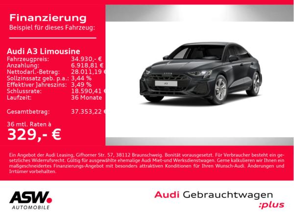 Audi A3 Limousine S line 35TFSI Stronic NAVI LED AHK// sofort verfügbar!!