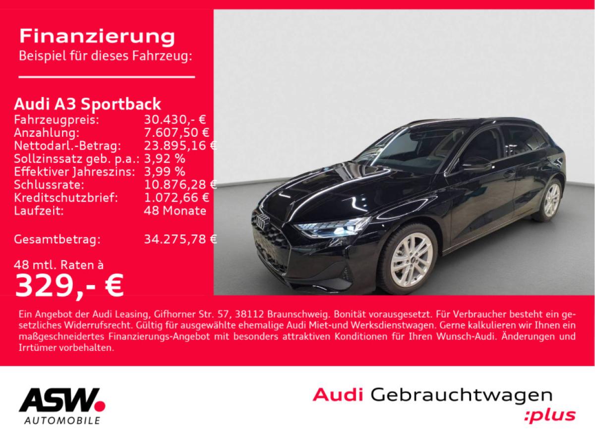 Audi A3 Sportback 30TFSI NAVI LED AHK ACC RFK SHZ VC// sofort verfügbar!!