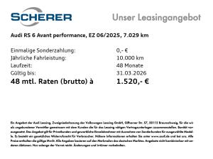Audi RS6 Avant Performance PANO MATRIX B&O 5J. GAR.