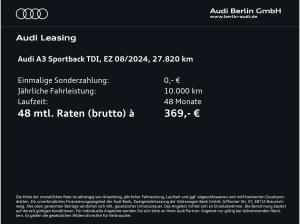 Audi A3 Sportback 30 TDI 6-G. LED RFK NAVI PDC VIRTC