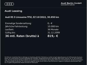 Audi RS3 RS 3 Limousine S tr. MATRIX NAVI RFK VIRTUAL B&O