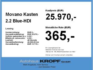 Opel Movano Kasten 2.2 Blue-HDI DAB+,Parkpilot
