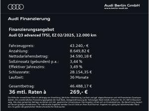 Audi Q3 advanced 35 TFSI S tr. VIRTUAL LED NAVI PDC
