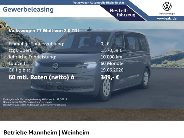 Abbildung Leasingangebot VW Multivan