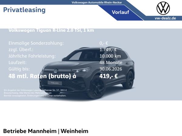 Volkswagen Tiguan R-Line 2.0 TSI 4MOTION DSG Klima AHK NAVi