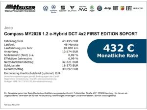 Jeep Compass MY2026 1.2 e-Hybrid DCT 4x2 FIRST EDITION SOFORT PREMIUM KOMFORT