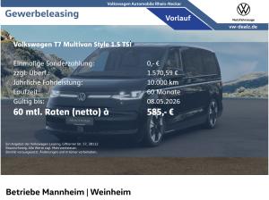 Volkswagen Multivan Style 1.5 eHybrid 4MOTION DSG 7-Sitzer