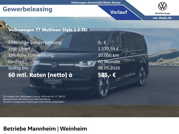Volkswagen Multivan Style 1.5 eHybrid 4MOTION DSG 7-Sitzer