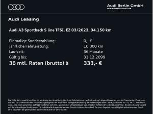 Audi A3 Sportback S line 35 TFSI 6-G. MATRIX NAVI RFK