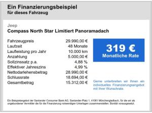 Jeep Compass North Star, Limitiert Panoramadach