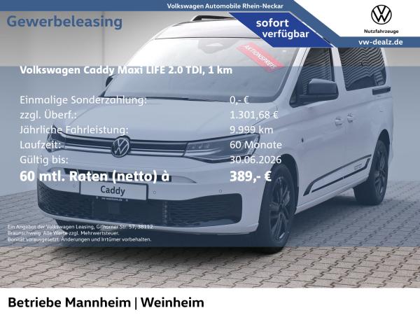 Volkswagen Caddy Maxi Life 7-Sitzer 2.0 TDI DSG Klima AHK