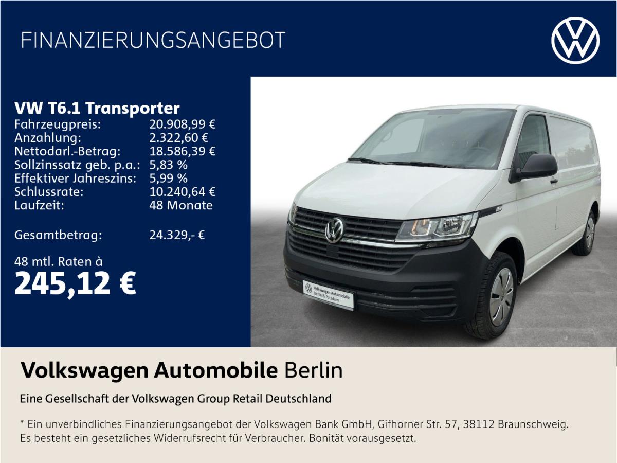 Volkswagen T6.1 Transporter Kasten 2.0 TDI Klima Radio PDC