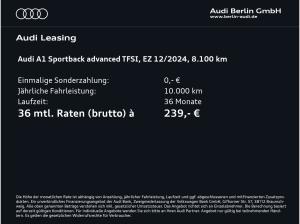 Audi A1 Sportback Advanced 25 TFSI 6-G. VIRTUAL PDC