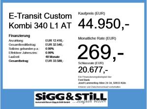Ford Transit Custom 🔋E-BUS Trend 340 L1🔋8-9 SITZE*AHK*NAVI*LED*CAM