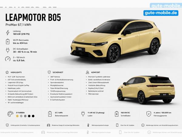 Leapmotor B05 Pro Max Design 67,1 kWh