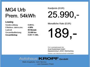 MG MG4 4 Urb Prem. 54kWh Premium 360° Kamer SHZ Navi