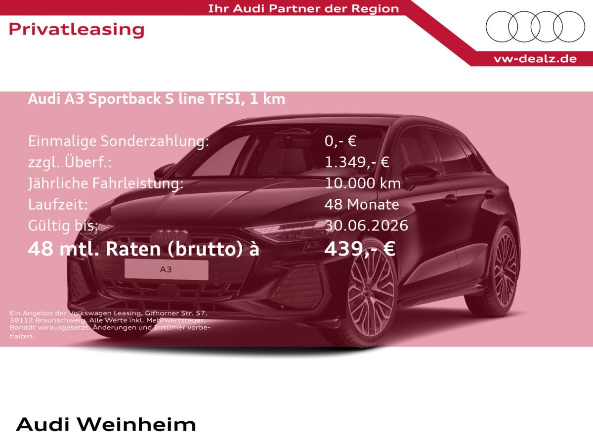 Audi A3 Sportback S-Line s-tronic Klima NAVI PDC LED