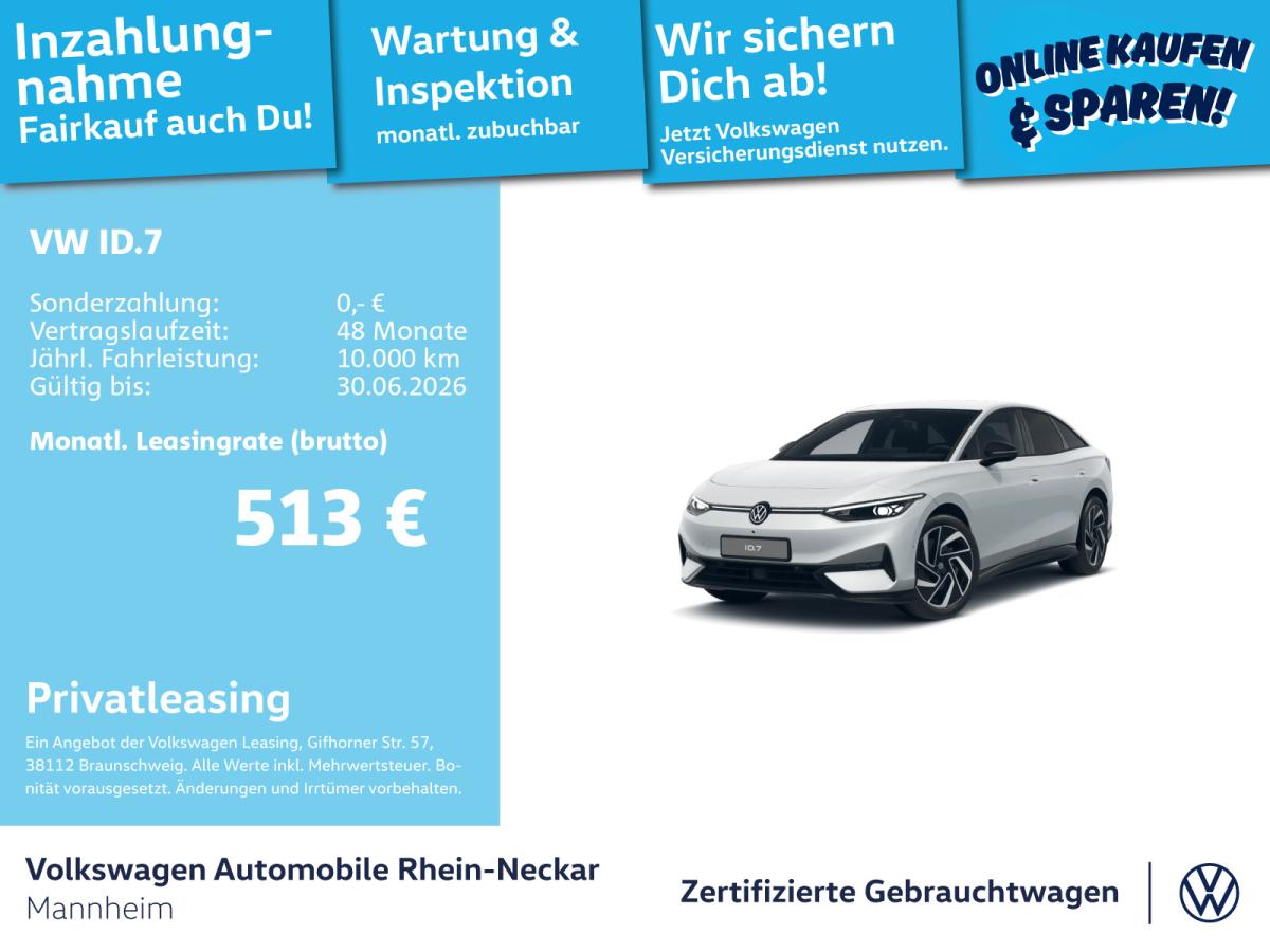 Volkswagen ID.7 Pro GAR 2030 Navi AHK Kamera UVm