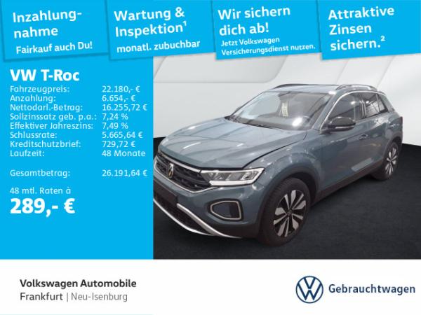 Volkswagen T-Roc 1.0 TSI Goal Navi Spurwechselassistent LED Heckleuchten Sitzheizung DAB+