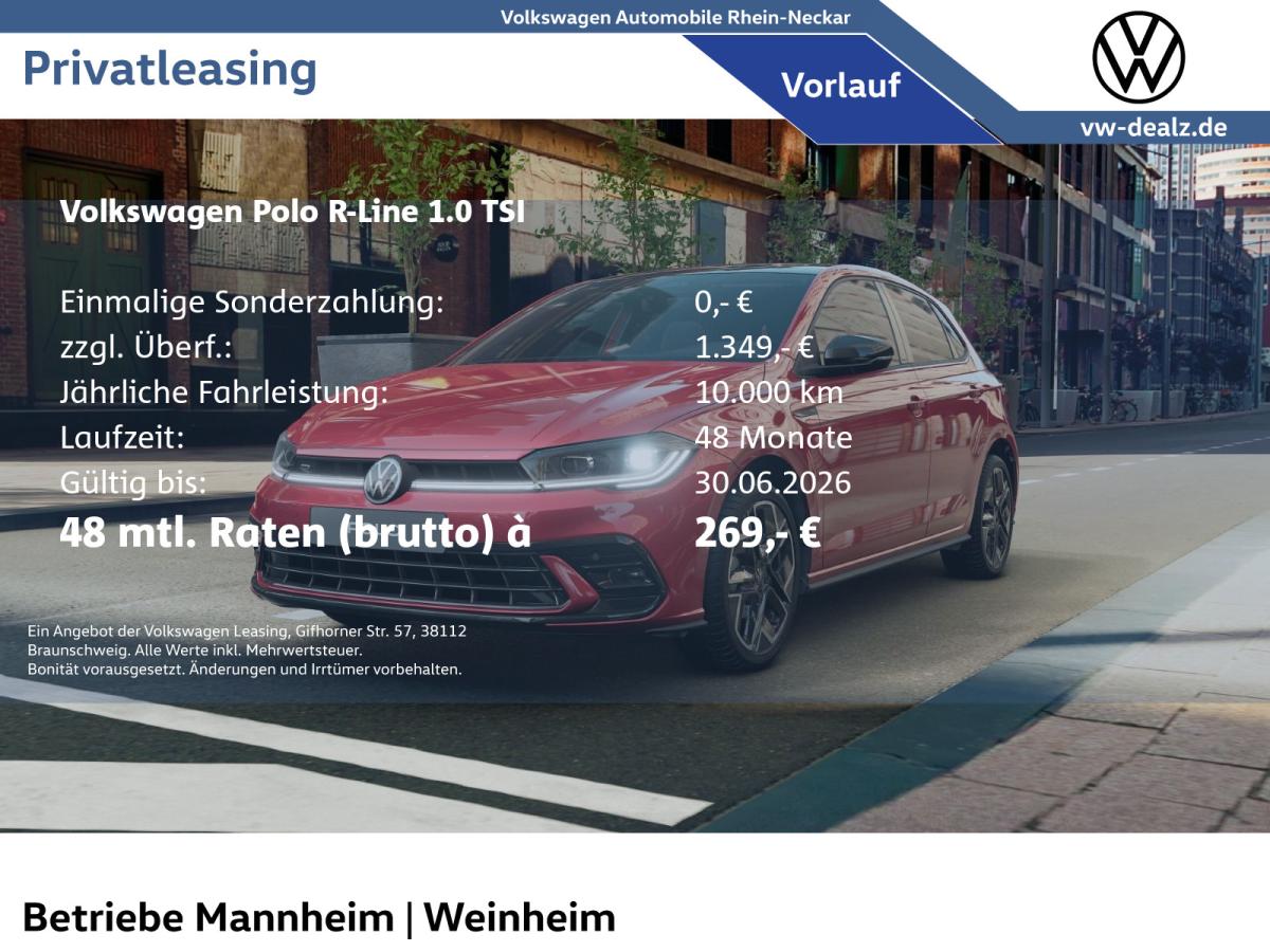 Volkswagen Polo R-Line 1.0 l TSI DSG Klima NAVI PDC LED DAB