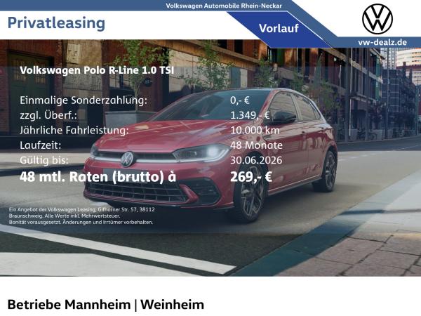 Volkswagen Polo R-Line 1.0 l TSI DSG Klima NAVI PDC LED DAB
