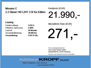 Opel Movano C 2.2 Diesel 140 L2H1 3.5t Ka Edition