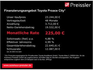 Toyota Proace City L2 verblecht 4-türig Duty 1,5 D-4D 7 LED DAB Fernlichtass. Notbremsass.