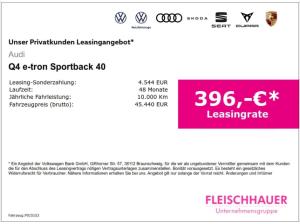 Audi Q4 e-tron e-tron Sportback 40 Matrix+CarPlay+Navi+ACC+TopView+SpStz+ Beheizb-Frontsch.