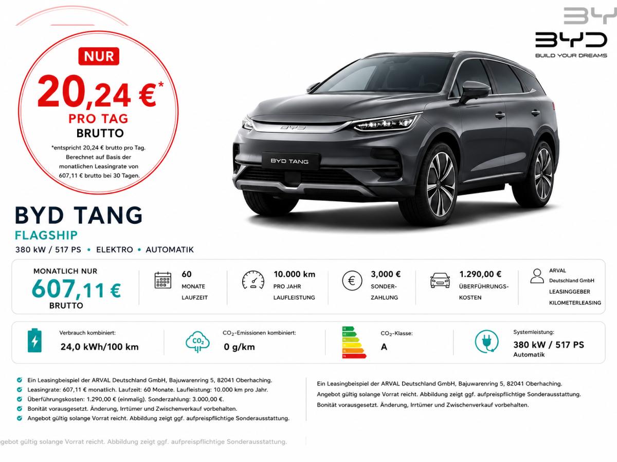 BYD TANG Flagship⚠️**3.000 Euro Förderung**⚠️| Panorama I LED I 21"Felgen I Head-Up I 360 Kamera I
